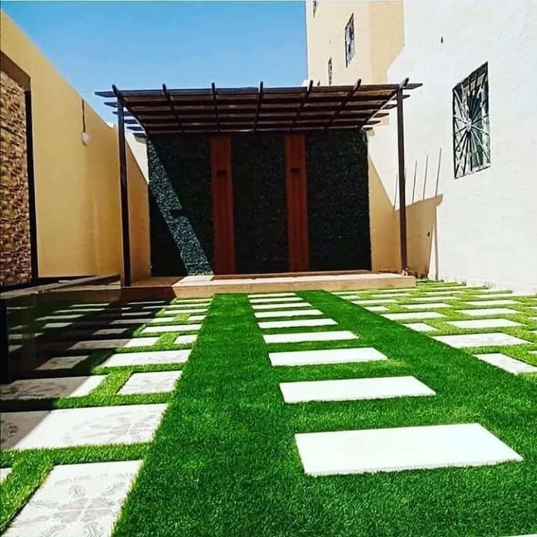 تركيب عشب صناعي بابها 