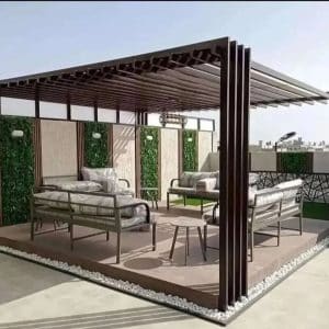 تصميم جلسات خشبية بابها