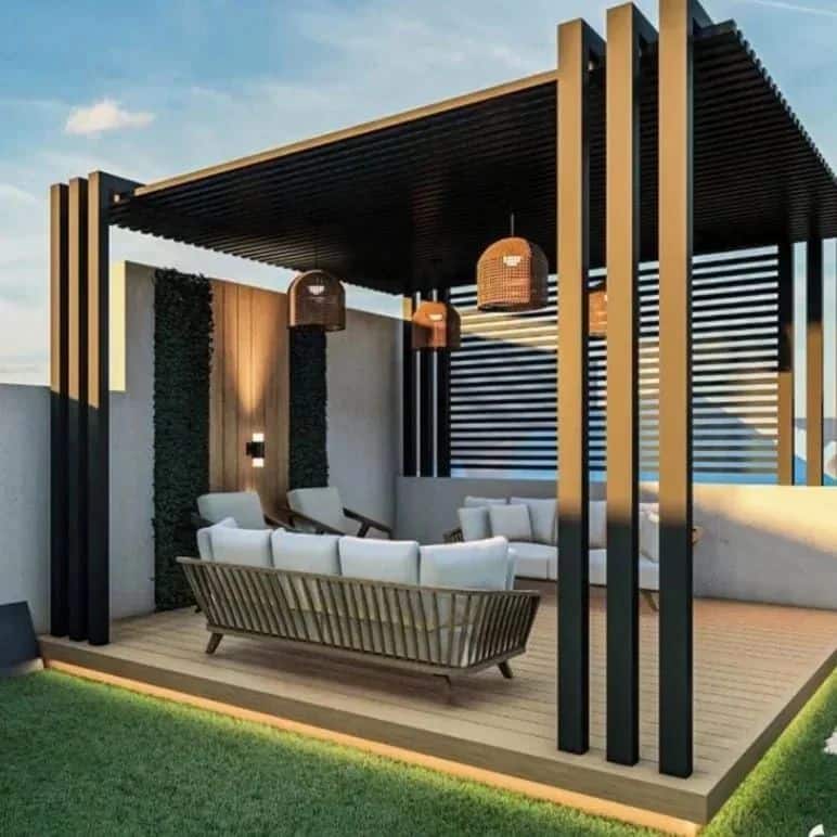 تصميم جلسات خشبية بابها 